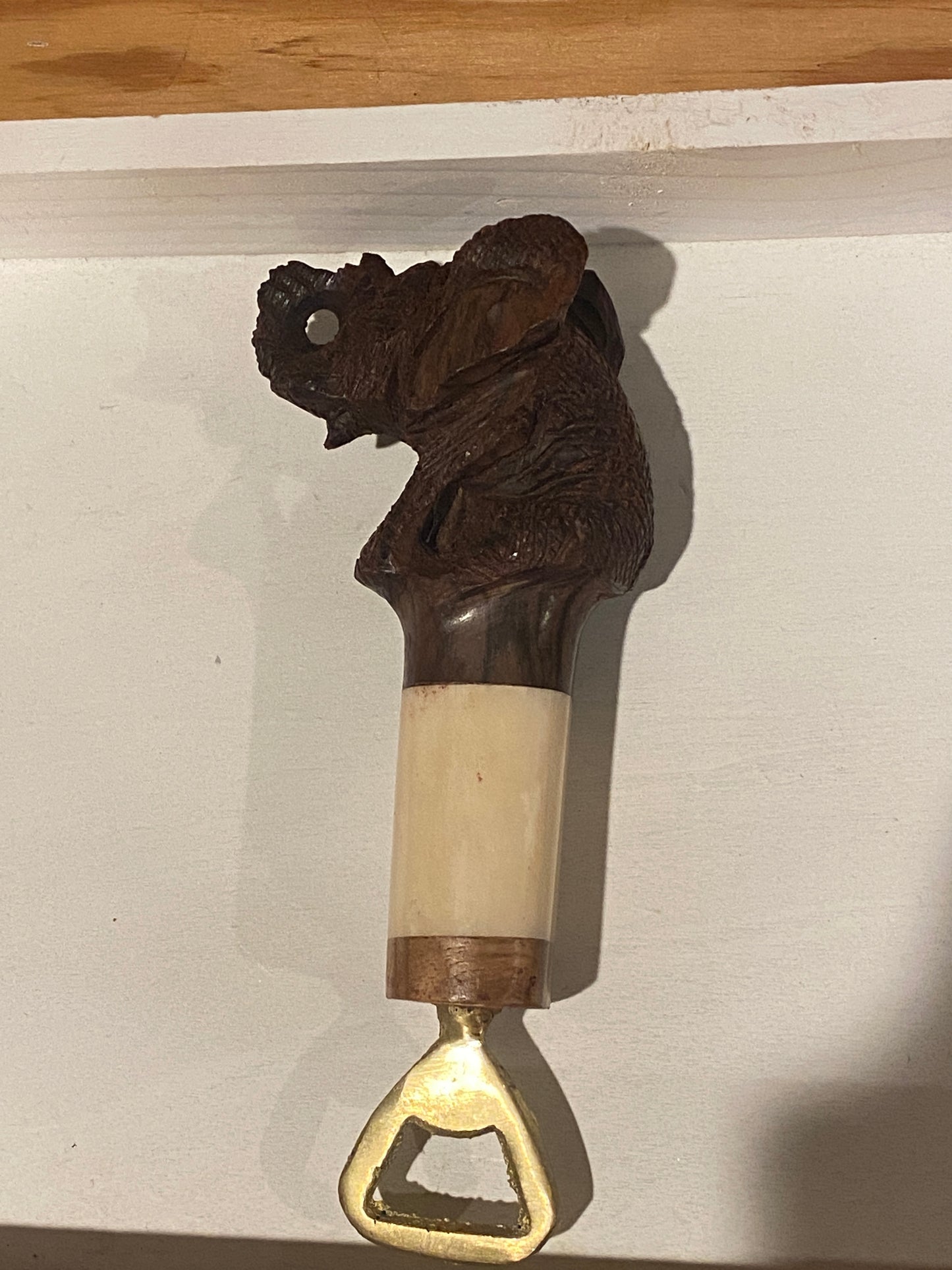 Wood and Bone Animal Bottle Opener