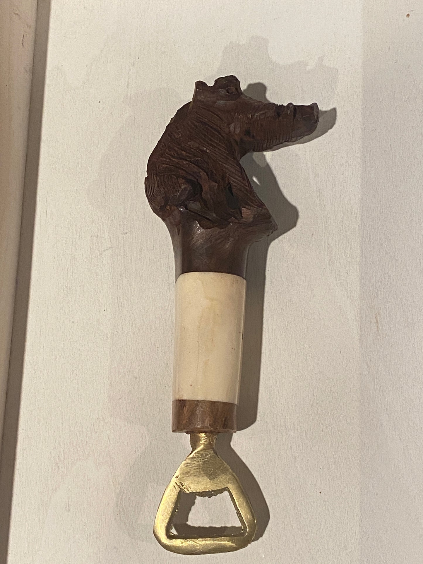 Wood and Bone Animal Bottle Opener