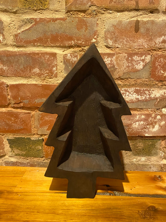 Wooden Christmas Tree Bowl
