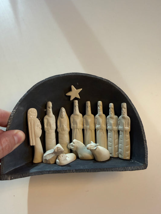 Carved Stone Nativity Set