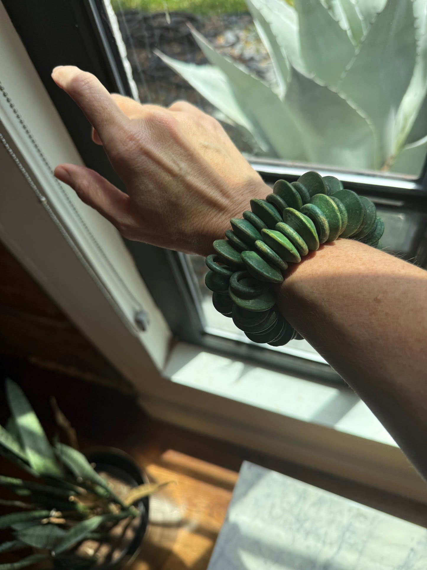 Green Large Bead Bracelet