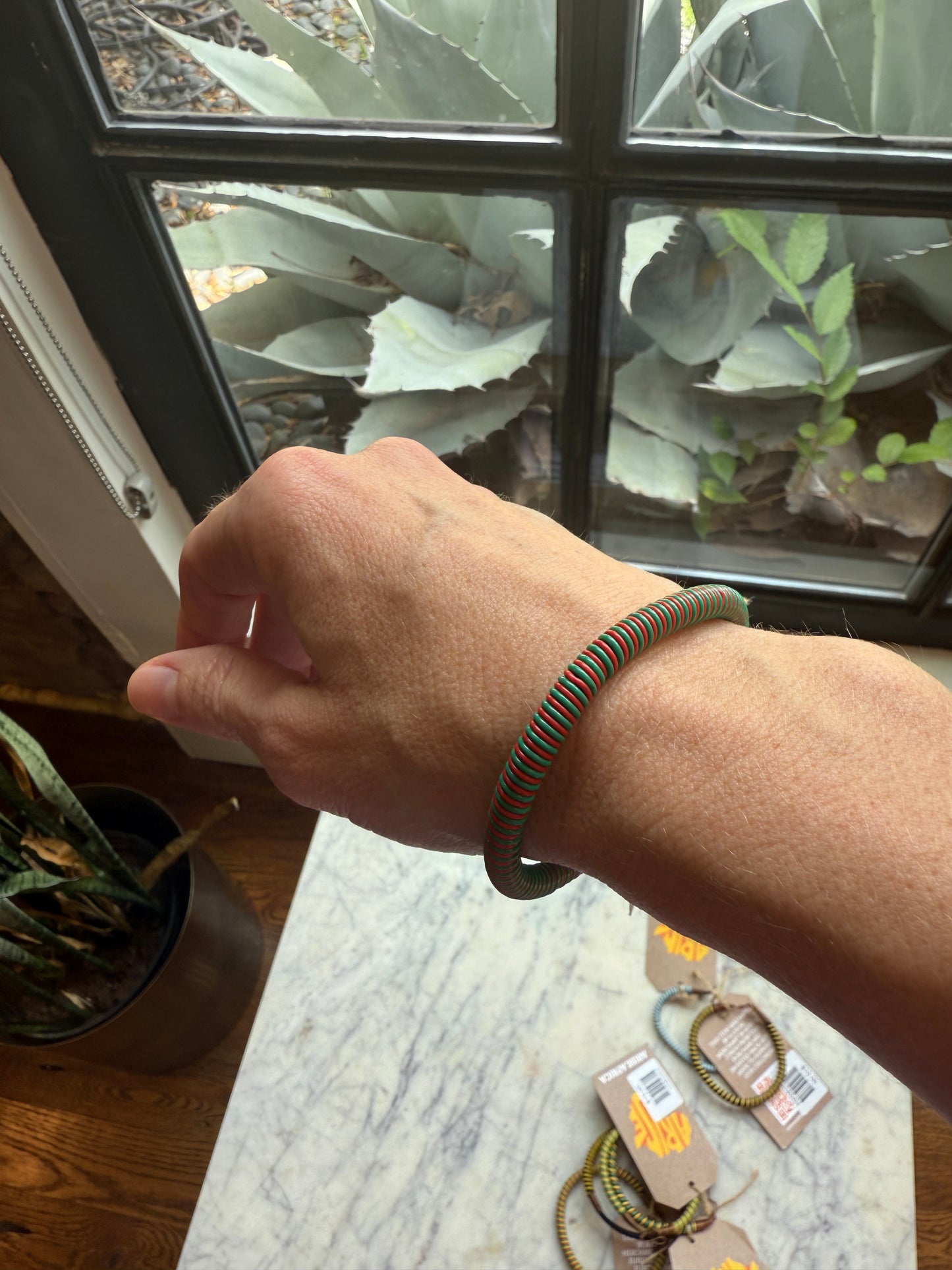Copper and Fabric Bangles