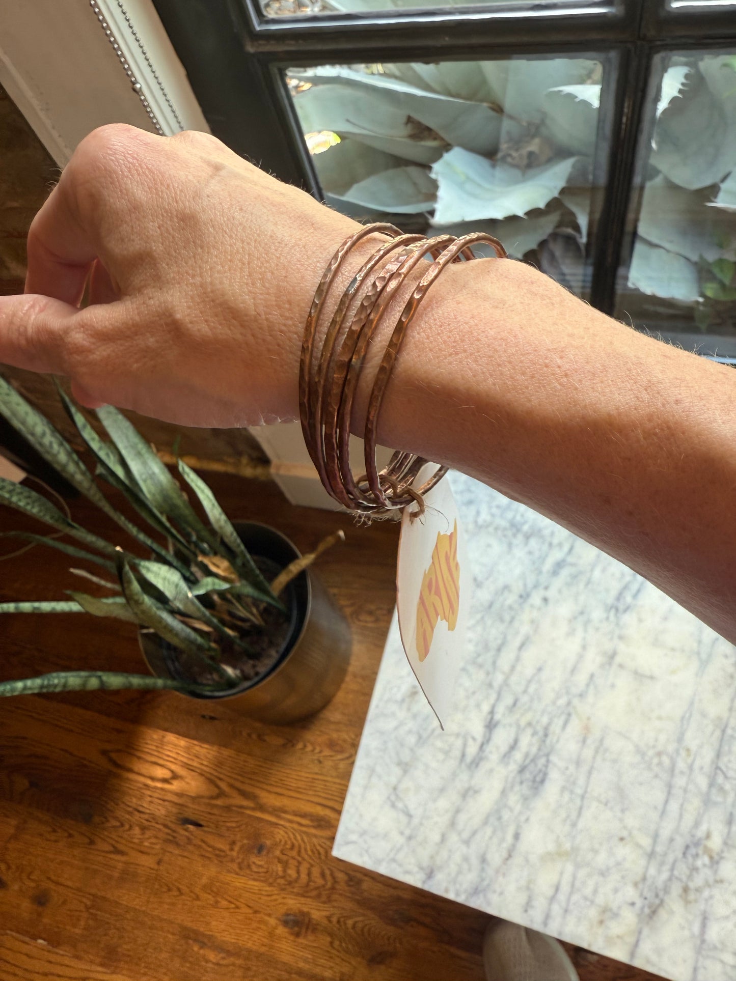 Copper and Fabric Bangles